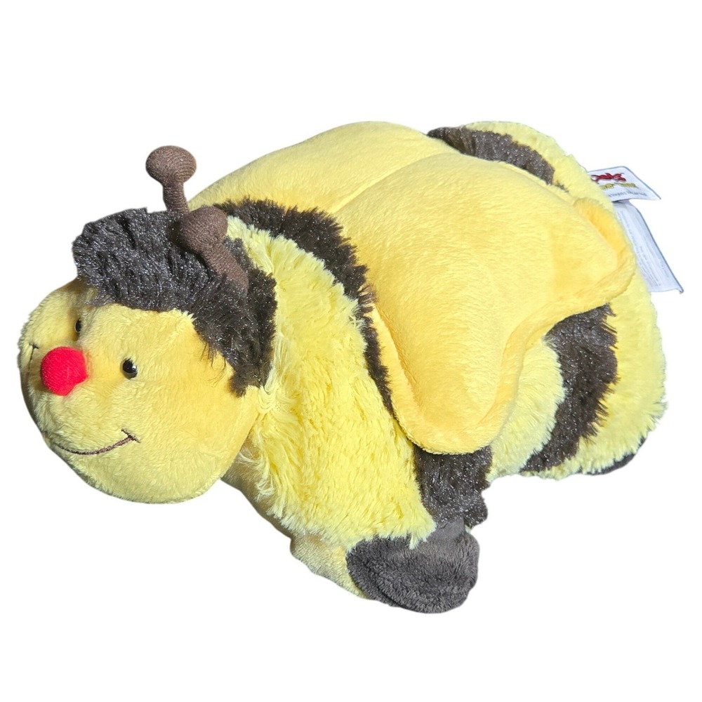 Pillow Pets Pee-Wees Bumble Bee Plush Stuffed Animal Travel Pillow Folding